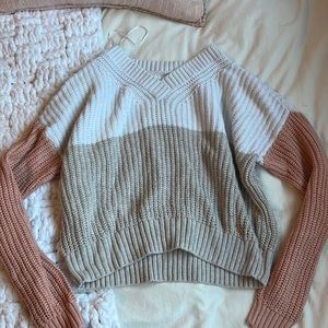 Cropped fitted sweater